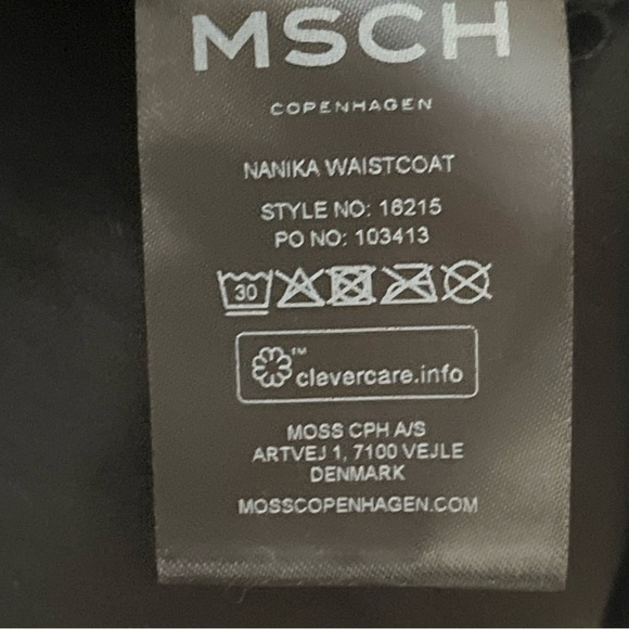 MSCH Copenhagen Nanika Waistcoat Black Vest with Pockets - Picture 4 of 5